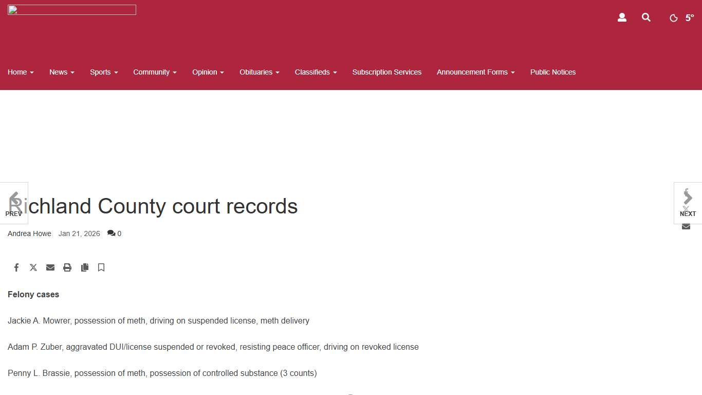 Richland County court records News hometownregister.com